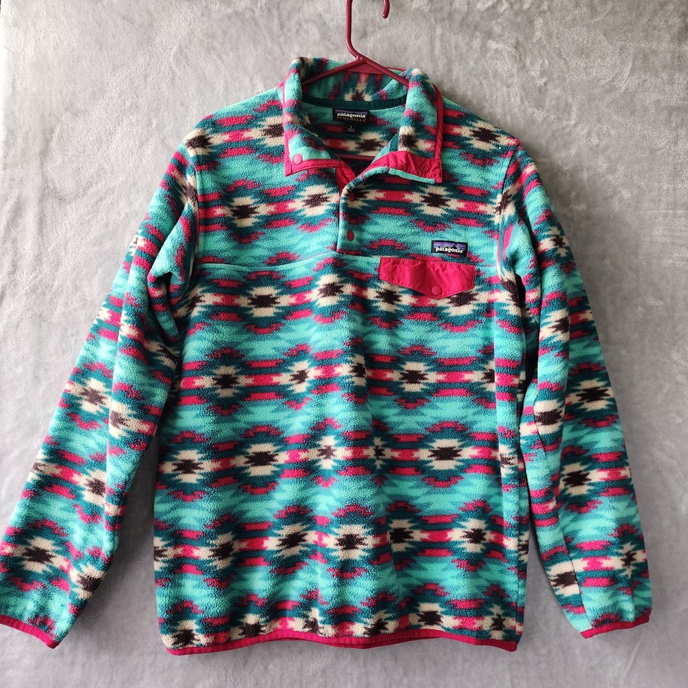 Patagonia Synchilla Fleece Womens Size Large Pullover Snap-T Aztec Southwestern
